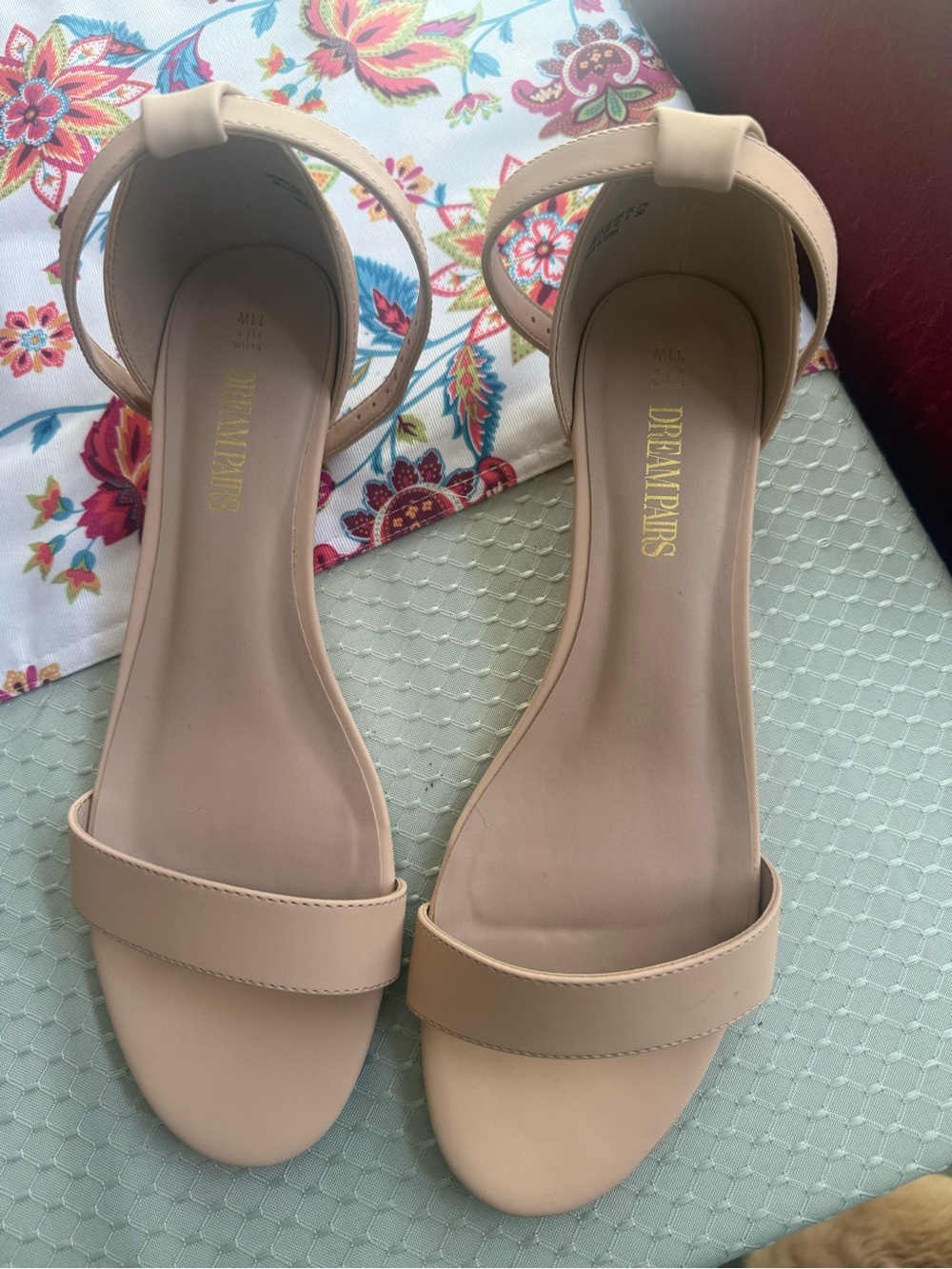 Dream Pairs Beige Ankle-Strap Wedges